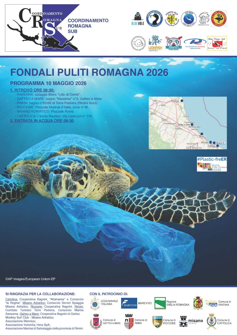 Pulizia fondali con Cesena Blu